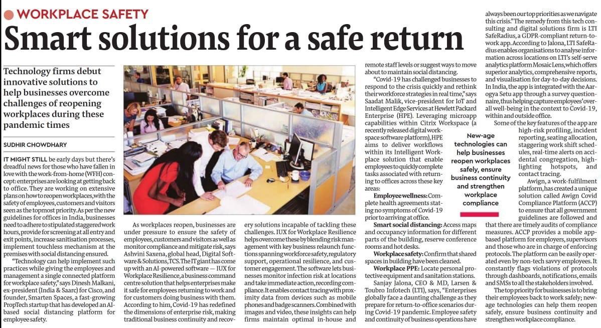 Workplace safety: Smart solutions for a safe return in times of COVID