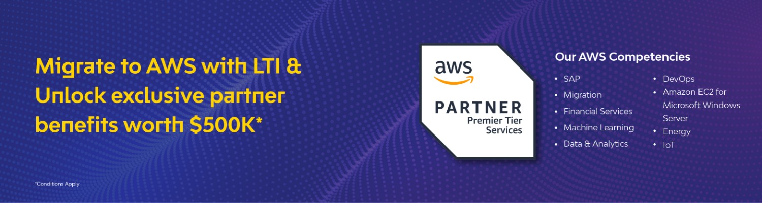 Migrate to AWS cloud with LTIMindtree & Unlock exclusive partner benefits worth $500K*