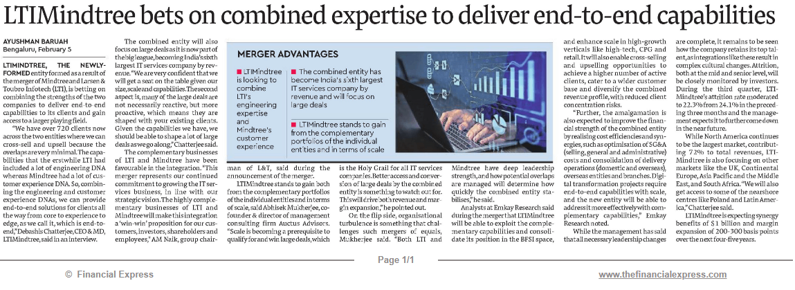 LTIMindtree bets on combined expertise to deliver end-to-end capabilities