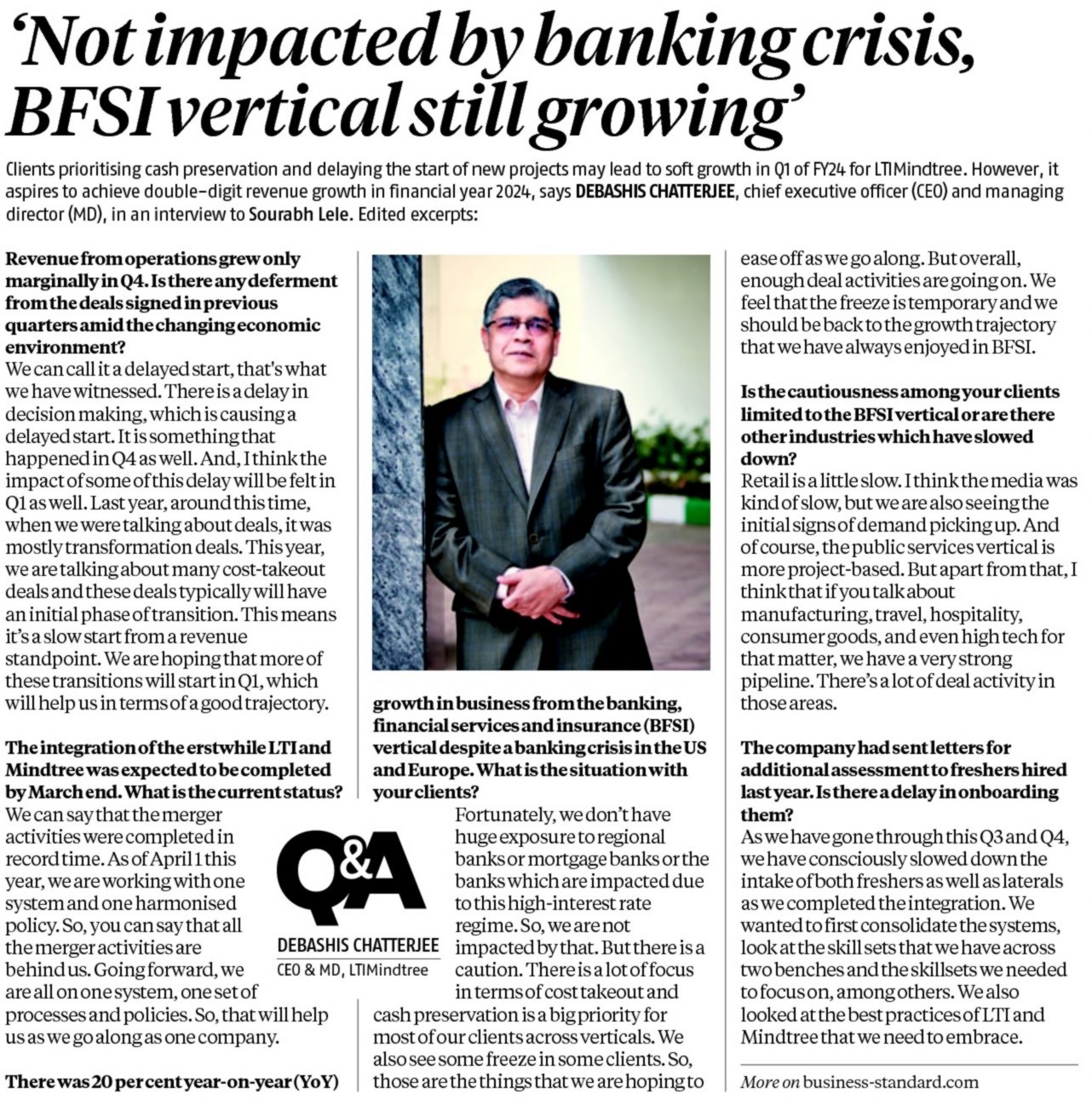 Banking crisis, BFSI vertical still growing
