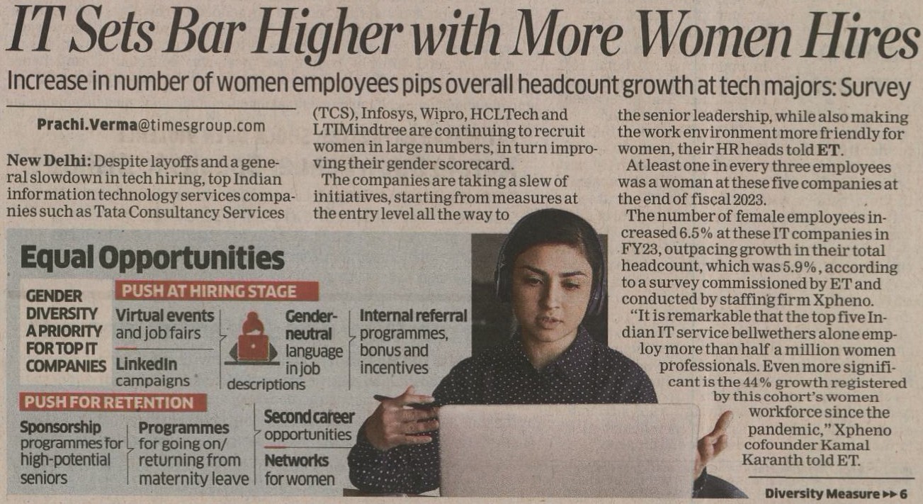 IT Sets Bar Higher with More WomenHires