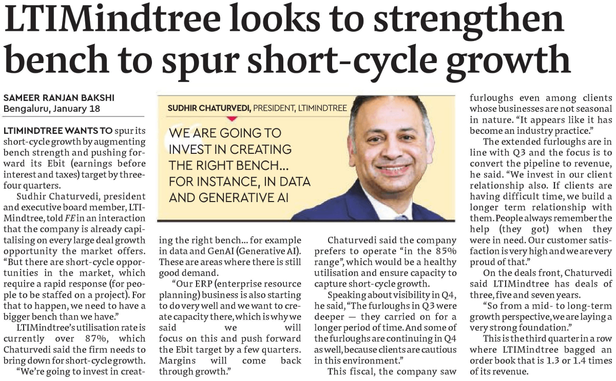 LTIM spur short-cycle growth